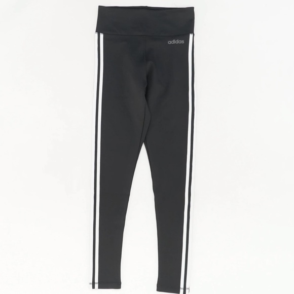NWT Adidas Climalite Black Stripe Leggings - Picture 1 of 7